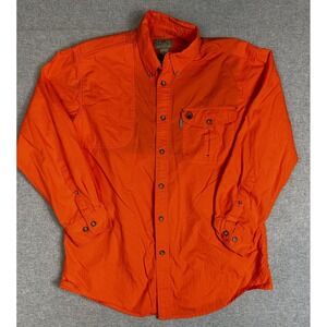Beretta Shirt Mens Large Orange Shooting Hunting Vented Mesh Back Outdoor Button